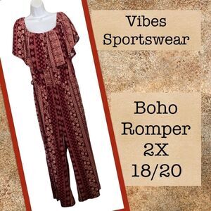 Boho Off The Shoulder Jumpsuit 2X 18 20